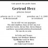 Kenzel Gertrud 1913-2009 Todesanzeige